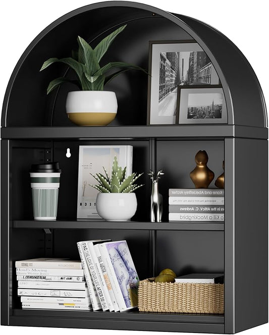Arched Wall Shelf, Bathroom Arched Wall Cabinet with Adjustable Shelves for Bathroom, Living Room, Dining Room, Laundry, Kitchen