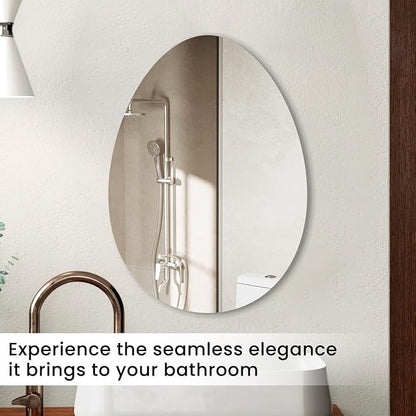 VASUHOME Drop Frameless Bathroom Mirror, 24 x 32 Inch Wall Vanity Mirror, Large Wall Mounted Mirrors for Bathroom, Living Room, Bedroom