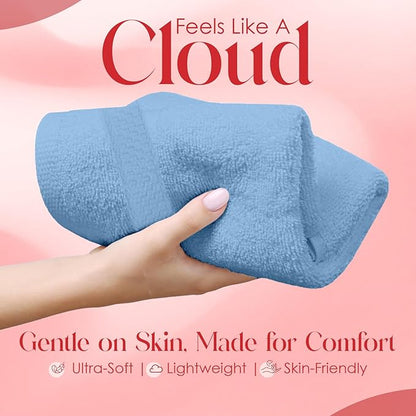 RIVERSIDE 12 Pack Premium 100% Cotton Face Washcloths, 550 GSM, 12 x 12 Inches, Soft, Absorbent Towels for Body & Shower, Bathroom Wash Clothes, Durable Face Towels Set for Spa, Gym, Medium Blue