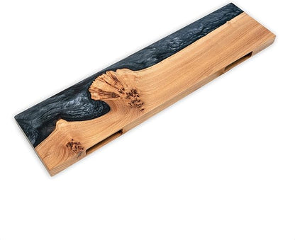RWA Straight Edge Floating Shelf – Unique Wood Floating Shelf for Wall Decor, Living Room, Bedroom, or Bathroom – Sleek Decorative Wall Shelves for Home & Office (Straight/Black, Large - 24x7)