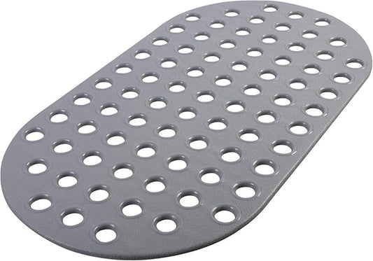 Shower Mat Non Slip Grey Bathtub Mat Non Slip 29 x 15 Inch Oval Bath Mat for Tub Bathroom Elderly Kids