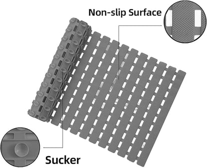 Modern Simplicity Family Expenses Bathroom Bathtub Floor Non-Slip mat with Drainage Hole with Sucker Shower Bathroom Foot pad (Sky Blue)
