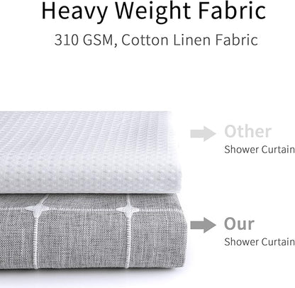 MitoVilla Tan Boho Small Stall Shower Curtain 36 x 72, Narrow Polyester Linen Fabric Shower Curtains for Farmhouse Bathroom Decor, Brown Half Size Cloth Shower Curtain Set with Hooks, Taupe
