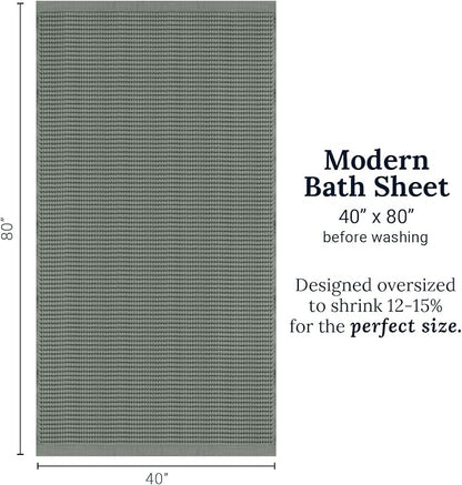 GILDEN TREE Waffle Bath Sheet Quick Dry Towel, Thin Luxury Bath Towels, Bath Sheets 40x80 Large Bath Towels, Modern Style (Sage Grey)
