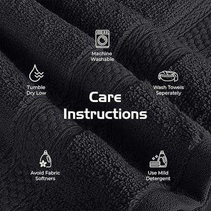RIVERSIDE 12 Pack Premium 100% Cotton Face Washcloths, 550 GSM, 12 x 12 Inches, Soft, Absorbent Towels for Body & Shower, Bathroom Wash Clothes, Durable Face Towels Set for Spa, Gym, Charcoal