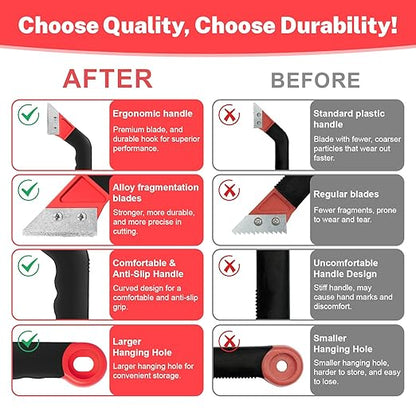 11 Pack Grout Removal Tool Kit, 2 Tile Grout Saws with 6 Extra Blades + Bonus Hand Grout Saw & 2 Grout Cleaning Blades, Ideal for Tile Gap Cleaning and Repair