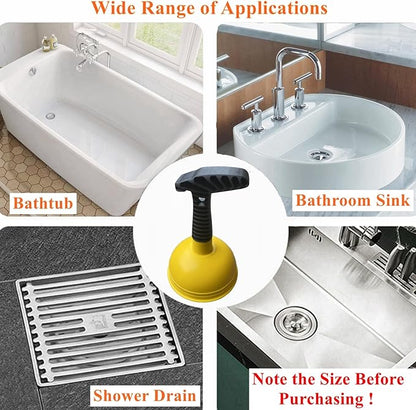 Sink Plunger, Mini Plunger with Short Handle, More Air Thrust Plunger Unclogging Tool for Kitchen Sink, Shower, Bathroom Drains, Bath (6.3 x 4.8 x 3.1 Inch)