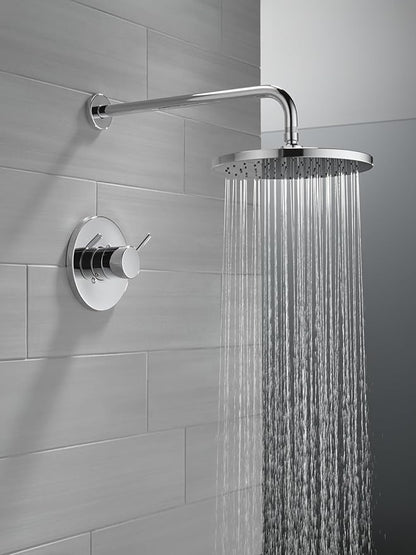 Delta Modern 14 Series Round Rain Shower Faucet Set, Chrome Shower Head and Handle Set, Valve Trim Kit, Chrome T14269-PP (Valve Not Included)