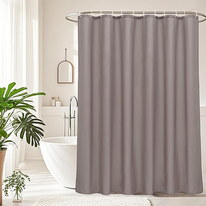 AooHome Standard Size Shower Curtain, Polyester Durable Solid Shower Curtain for Hotel with Hooks, Weighted Hem, Waterproof, Chocolate, 72x72 Inch