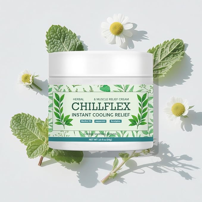 CHILLFLEX Menthol Soothing Cream 2 Pack 3.5 Oz，Joint Activities Throughout The Body, Cooling Soothing Ointment for Muscle, Head, Lumbar, Neck, Hands and Feet