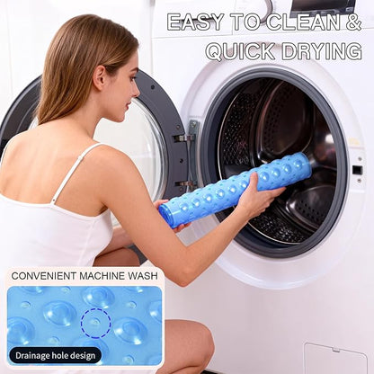 Anti-Slip Bathtub Shower mat, 20.8×20.8（Approximately 53×53cm） inch Soft Oversized Machine Washable Non-Slip Bathtub mat with Drainage Holes, Bathroom Floor Suction Cup.（1-Clear Blue）