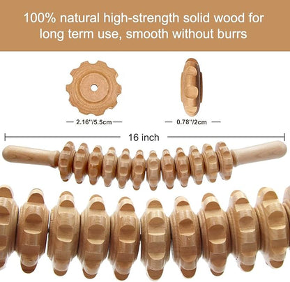 Wood Therapy Massage Tools, 16 inch Professional Wooden Massage Roller Stick & Wood Therapy Tools for Body Shaping, Body Sculpting Tools, Ease Deep Tissue