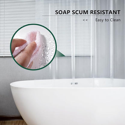 AooHome Thin Clear Extra Long Shower Curtain Liner, 72x96 Premium Light Weight EVA 4G Plastic Bathroom Shower Liner with Rustproof Metal Grommets and 5 Magnets for Shower Stall, Bathtubs (No Hooks)