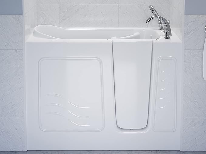 ANZZI Fast Drain Quick Fill Walk-In Right Drain Soaker Tub Chromatherapy LED Lights Acu-Stream Jets Aromatherapy | ADA-Compliant Safety Tub with Durable Gelcoat 53"x26"