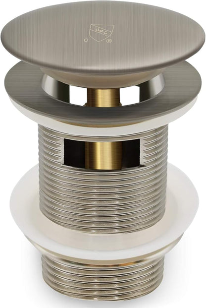 FerdY Pop-up Drain for Freestanding Bathtub, Brushed Nickel Finish, cUPC Certification, Freestanding Bathtub Drain Stopper