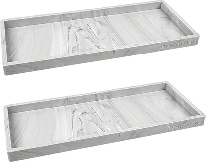 Countertop and Vanity Tray - 2 PC Large 11.7" Silicone Bathroom Trays, Counter Organizer, Dish Soap Sponge Holder Kitchen Sink Tray Organizer, Sink Caddy Toothbrush Key Kitchen Soap Trays