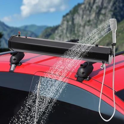 Portable Water Tank with Camping Shower, Pressurized Outdoor Shower System for Camping