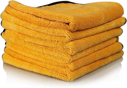Chemical Guys Premium Microfiber Towel Bundle (16 in. x 24 in.) (Pack of 6) and Premium Grade Microfiber Applicators (Pack of 8)