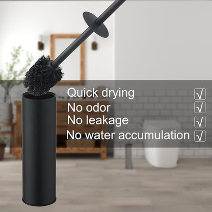 Toilet Brush and Holder,Stainless Steel Toilet Brushes for Bathroom with Holder 2pack Black