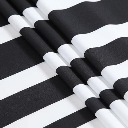 Black and White Striped Shower Curtain 72x72 Inches, Waterproof Fabric with Modern Gradient Lines, 12 Rustproof Grommets & Weighted Hem