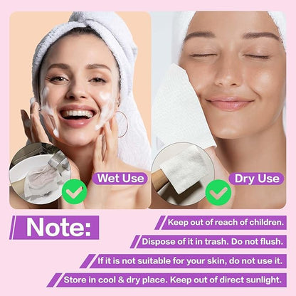 Vinda Ultra – Soft Disposable Face Towels – Extra Large，30 Count – Thick 100% Rayon Fabric Dry Wipes for Sensitive Skin & Makeup Removal