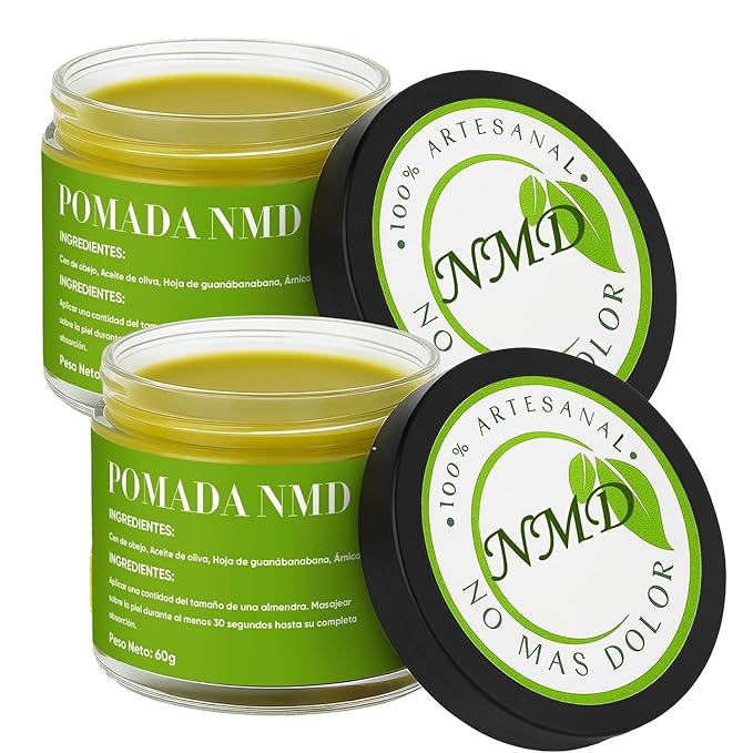 2PCS Pomada NMD,Natural Herbal Artesanal Cream, with Arnica,Olive Oil, Soursop Leaf, Beeswax, Comfort for Muscle, Foot