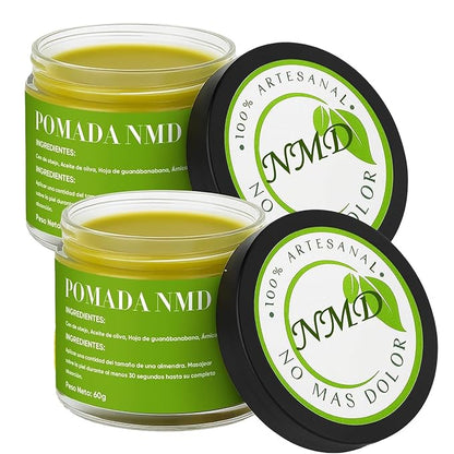 2PCS Pomada NMD,Natural Herbal Artesanal Cream, with Arnica,Olive Oil, Soursop Leaf, Beeswax, Comfort for Muscle, Foot