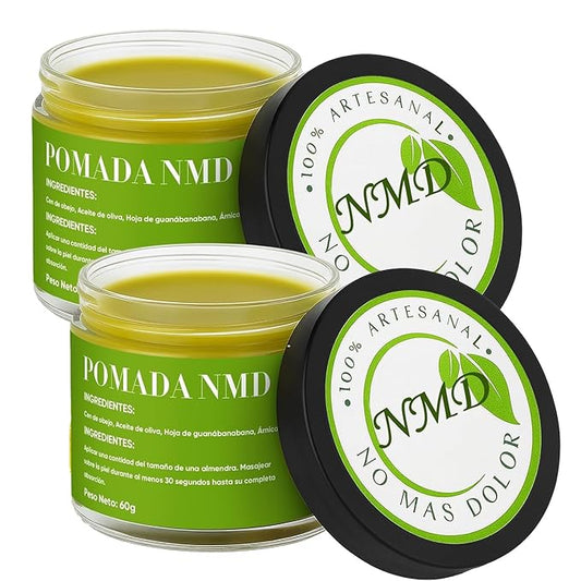 2PCS Pomada NMD,Natural Herbal Artesanal Cream, with Arnica,Olive Oil, Soursop Leaf, Beeswax, Comfort for Muscle, Foot