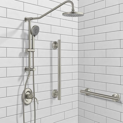 Lava Odoro Shower Grab Bar, Modern Stainless Steel Handicap Grab Bar for Bathtubs and Showers, Shower Safety Bar for Seniors Disabled, ADA-Compliant (Brushed Nickel, 12 Inch)