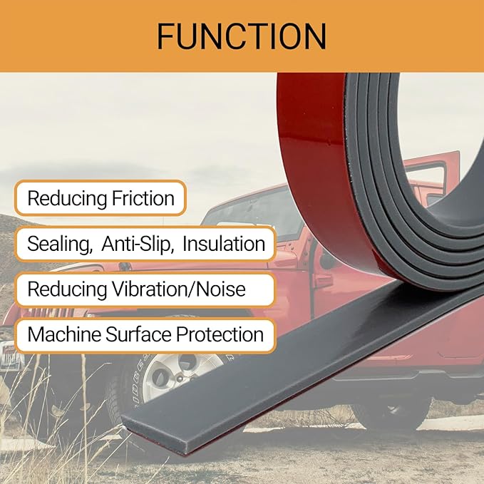 Rubber Seal Strips, Rubber Sheets, Rolls & Strips with Adhesive Backing for DIY Gaskets Material, Warehouse Sealing, Home Application Weather Striping (1” Wide x 1/8" Thick x 20' Long), Gray
