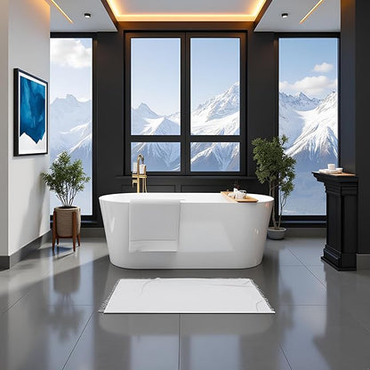 67" Acrylic Freestanding Bathtubs, Stand Alone Tub, Soaking Tubs for Bathroom, Integrated Overflow and Drain, cUPC Certified, Gloss White