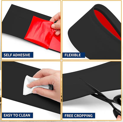 Flexible Baseboard Molding Trim 4 Inch Self-Adhesive Vinyl Wall Base Peel and Stick Cove Base Rubber Wall Baseboard Moulding Trim (200Ft, Black)
