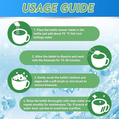 Kettle Descaler Tablet, 36 Pack Kettle Cleaner Removes Hard Water Buildup, Efficient Water Bottle Cleaning Tablets, Limescale Remover Tablet For Kettles, Coffee Machines, Shower Heads