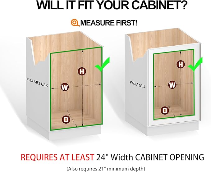 Pull Out Cabinet Organizer (22" W x 21" D), Slide Out Shelves for Kitchen Cabinets, Pull Out Drawers Heavy-Duty Metal Rolling Shelf, Chrome Finish