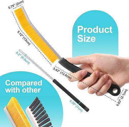 JOYMOOP 4 Pack Crevice Cleaning Brush, Black Hard Bristle Grout Brush, House Cleaning Supplies, Magnetic Gap Cleaning Brush for Kitchen, Bathroom, Window, Toilet, Multifunctional Cleaning Tools
