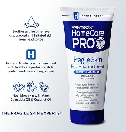 Welmedix Fragile Skin Protective Ointment | Hospital Grade Healing Ointment, Barrier Cream & Skin Protectant w/Calendula for Treatment of Eczema, Psoriasis, Dermatitis, Bed Sores, Chafing (Pack of 3)