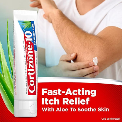 Cortizone 10 Maximum Strength Anti-Itch Cream with Soothing Aloe, 1% Hydrocortisone Creme, 2 oz. (Pack of 2)