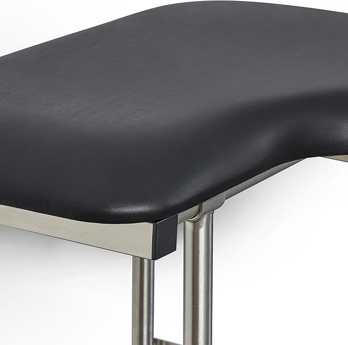 28" x 22.5" Black Padded Wall Mount Folding Left-Handed Transfer Bench Shower Seat with Legs, ADA Compliant
