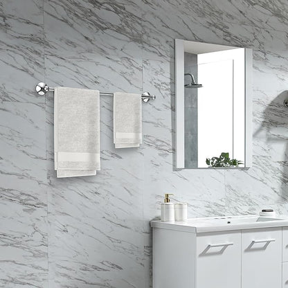 Newfun 8-Pieces 24" Bathroom Hardware Set, Bathroom Accessory Set, Includes 24" Adjustable Bath Towel Bar, Towel Rings Wall Mounted, Toilet Paper Holder, Robe Towel Hooks (Polished Chrome)