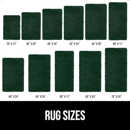 GORILLA GRIP Bath Rug Mat 30x20, Soft Absorbent Chenille, Quick Dry Microfiber Mats, Rubber Backing Washable Shower Floor Rugs, Bathmat Runner, US Designed Bathroom Decor Accessories Hunter Green