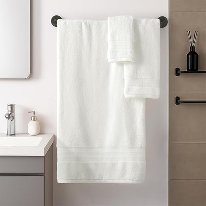 REDKISS Cream Towel Set of 8-100% Cotton Luxury Bath Towels Set for Bathroom, 600 GSM Highly Absorbent Bathroom Towel with 2 Large Bath Sheet, 2 Hand, 4 Washcloths, Beige Shower Towels for Dorm