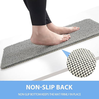 Non-Slip Bathtub Mat, Anti Slip Shower Mat, Fast Drying Bathtub Mats, Foot Scrubber Mat, Anti Slip Mat for Tub, Floor, Bathroom, Kitchen, Home, Hotel (Grey 59"×17.3")