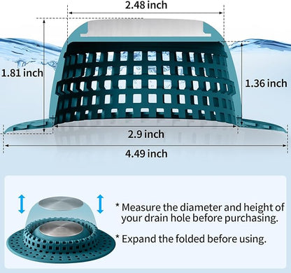 Shower Drain Hair Catcher Bathtub Drain Cover Shower Protector for Pop-Up & Regular Drains