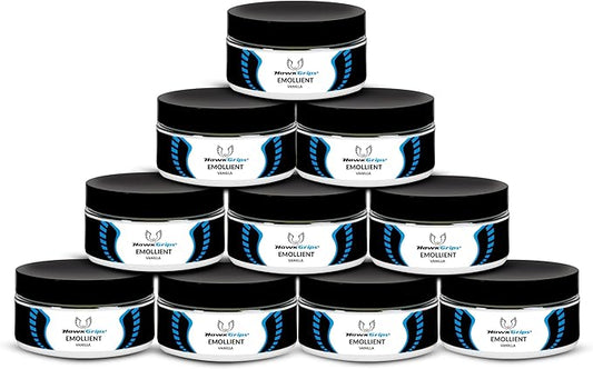 HawkGrips 8oz Massage Emollient, Vanilla, Emollient for IASTM and Massage, Soft Tissue Mobilization & Lubrication for Massage Therapy, Shea Butter, Oil Based, Vegan, Cream Alternative, Pack of 10