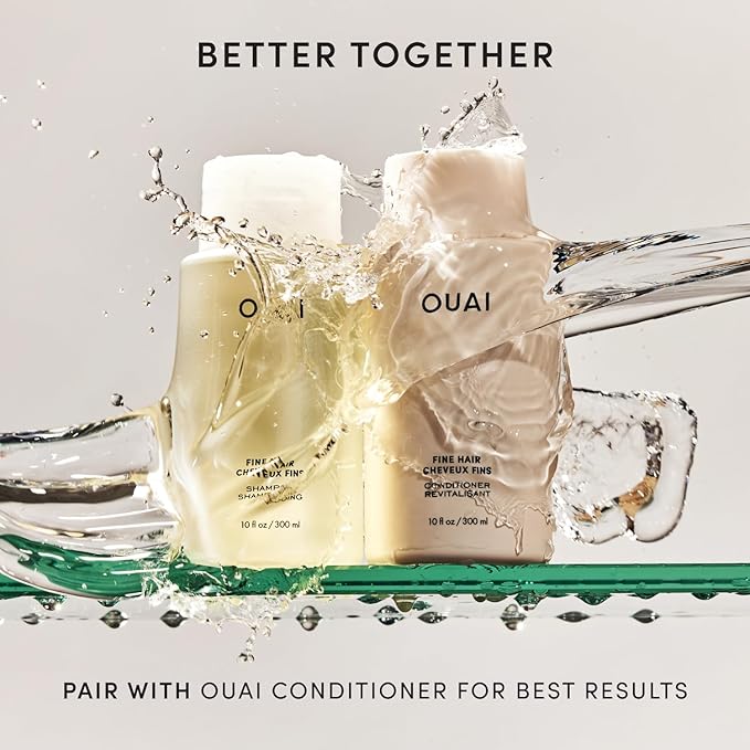 OUAI Fine Hair Shampoo Refill - Volumizing Shampoo for Fine Strands - Made with Biotin, Keratin & Chia Seed Oil - Strengthens, Nourishes & Thickens - Color-Safe & Sulfate Free Hair Care (32 Fl oz)