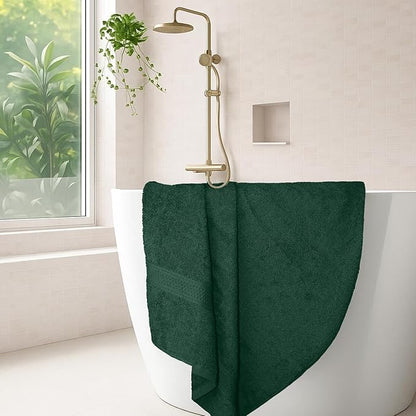 RIVERSIDE 100% Ring Spun Cotton Large Bath Towels Set of 4, 27 x 54 – Quick Dry, Soft & Highly Absorbent Towels for Shower & Bathroom – Luxury 600 GSM Towels for Home, Spa, Gym, Hotel, Hunter Green
