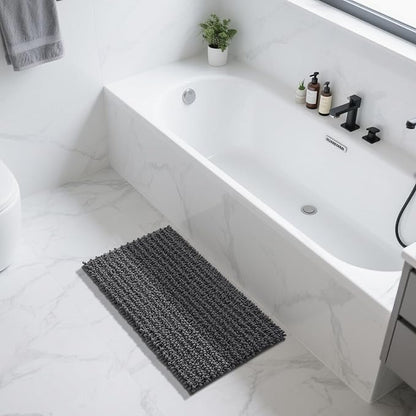 Yimobra Large Bathroom Rugs Non Slip Washable 36x24 Inch - Ultra Soft Absorbent Chenille Bath Mat, Quick Dry Shaggy Floor Carpet for Tub Shower, Dark Gray Home Decor Accessories