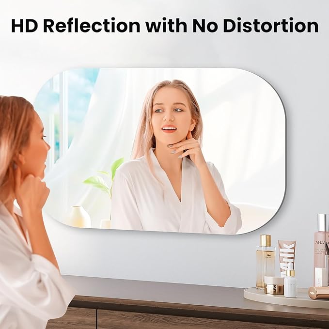 VASUHOME Frameless Bathroom Mirror, 24 x 36 Inch Wall Vanity Mirror, Large Wall Mounted Mirrors for Bathroom, Living Room, Bedroom