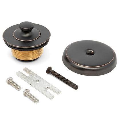 Dorence Lift and Turn Bathtub Drain Assembly Conversion Kit - Trim Waste; Single Hole Overflow Face Plate - All Brass Construction Bathtub Parts - Oil Rubbed Bronze Bathroom Tub Stopper
