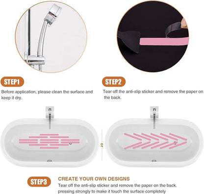 Anti Slip Shower Stickers, Safety Bathtub Strips Adhesive Decals with Premium Scraper for Bath Tub Shower Stairs Ladders Boats